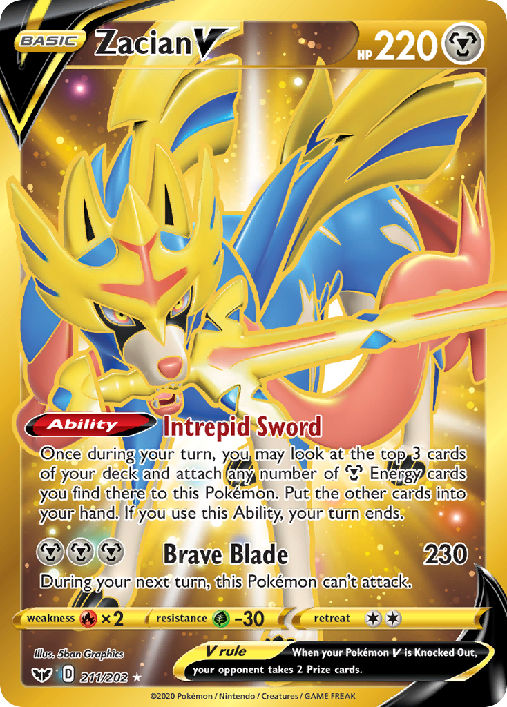 Zacian V (211/202) [Sword & Shield: Base Set] | Good Games Adelaide SA