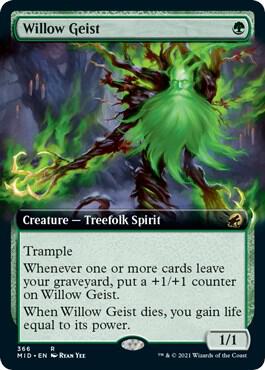Willow Geist Extended Art 366 (Innistrad: Midnight Hunt)  | Good Games Adelaide SA