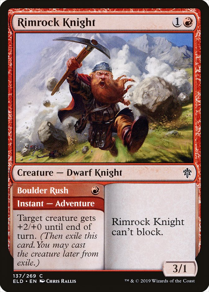 Rimrock Knight // Boulder Rush [Throne of Eldraine] | Good Games Adelaide SA