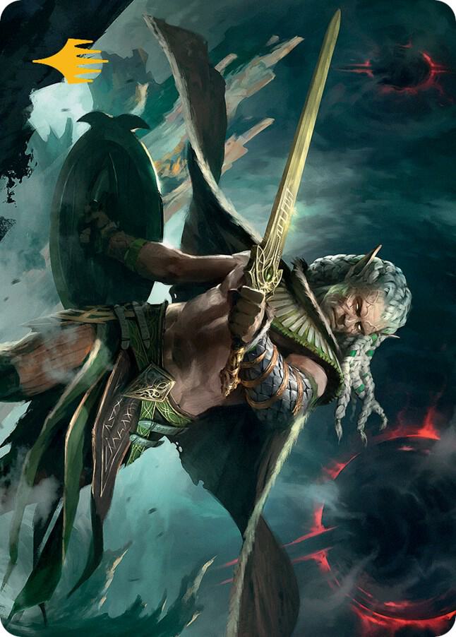 Serpent Blade Assailant Art Card 40 81 Gold Stamped Signature 40 (Art Series: March of the Machine)  | Good Games Adelaide SA