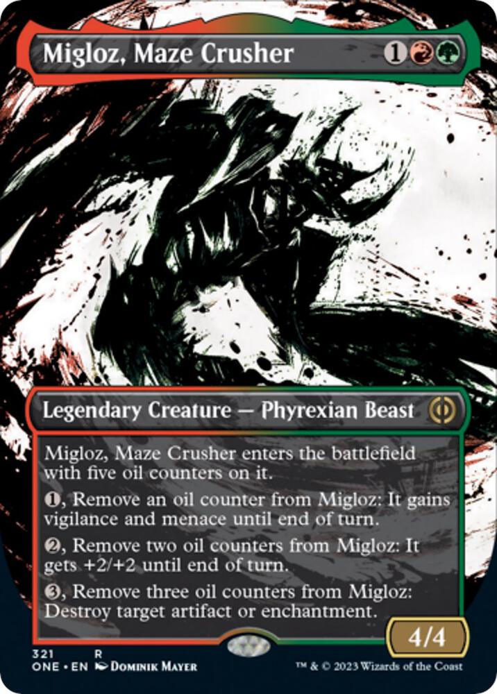 Migloz, Maze Crusher 321/271 (Phyrexia: All Will Be One)  - Borderless | Good Games Adelaide SA