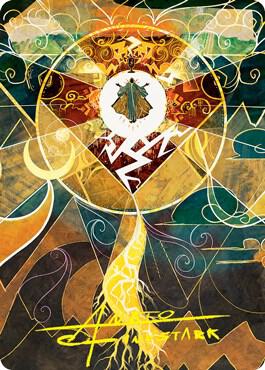 Lightning Bolt Art Card Gold Stamped Signature 76 (Art Series: Strixhaven)  | Good Games Adelaide SA