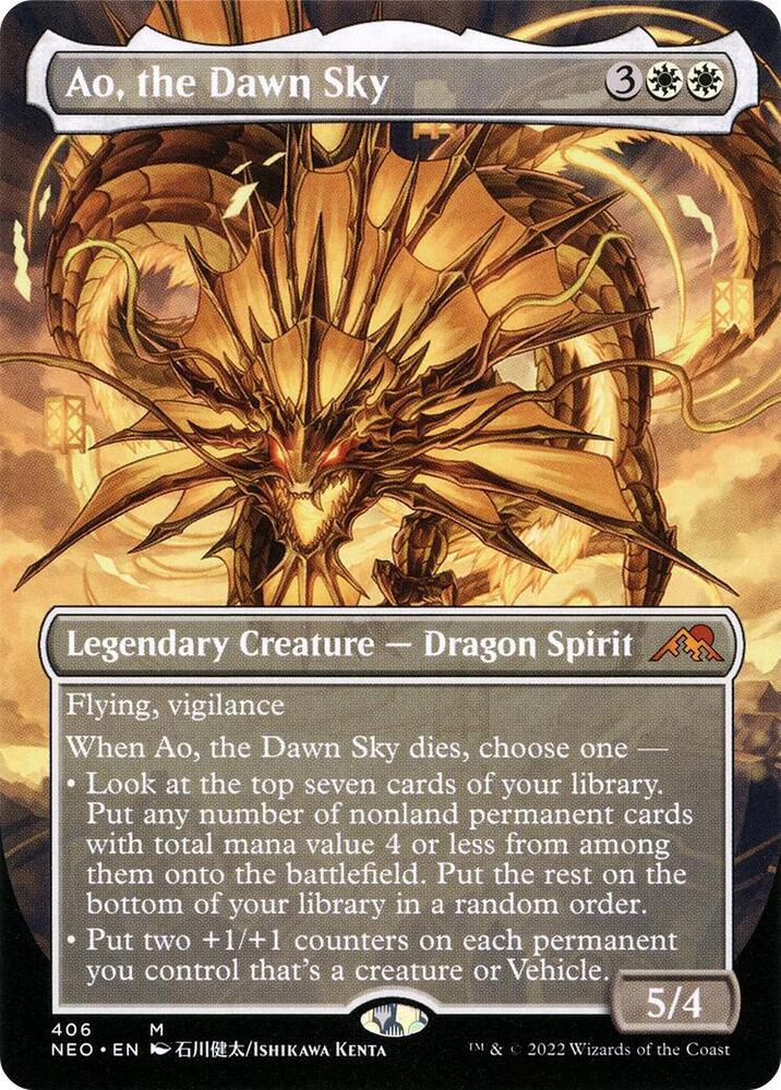 Ao, the Dawn Sky 406 (Kamigawa: Neon Dynasty)  - Showcase | Good Games Adelaide SA