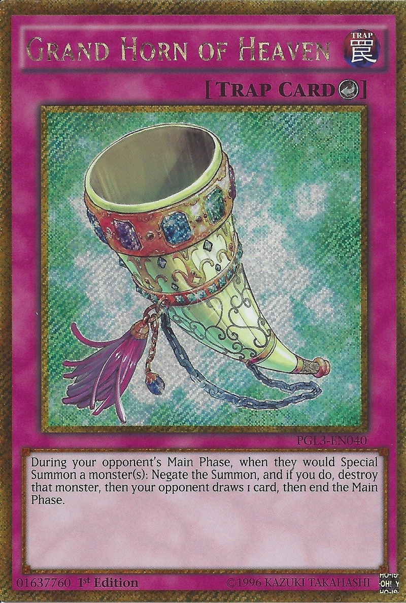 Grand Horn of Heaven [PGL3-EN040] Gold Secret Rare | Good Games Adelaide SA
