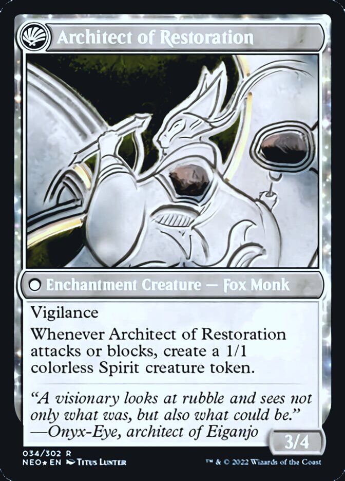 The Restoration of Eiganjo // Architect of Restoration [Kamigawa: Neon Dynasty Prerelease Promos] | Good Games Adelaide SA