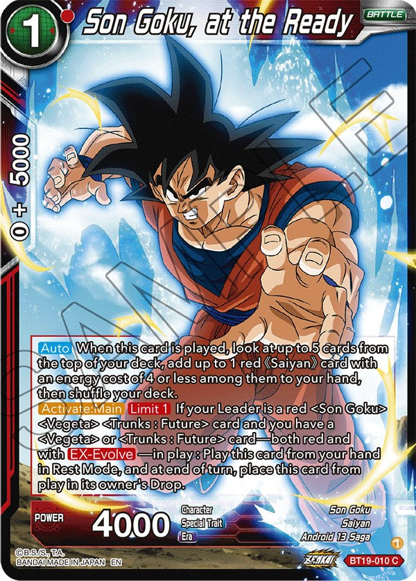 Son Goku, at the Ready (BT19-010) [Fighter's Ambition] | Good Games Adelaide SA