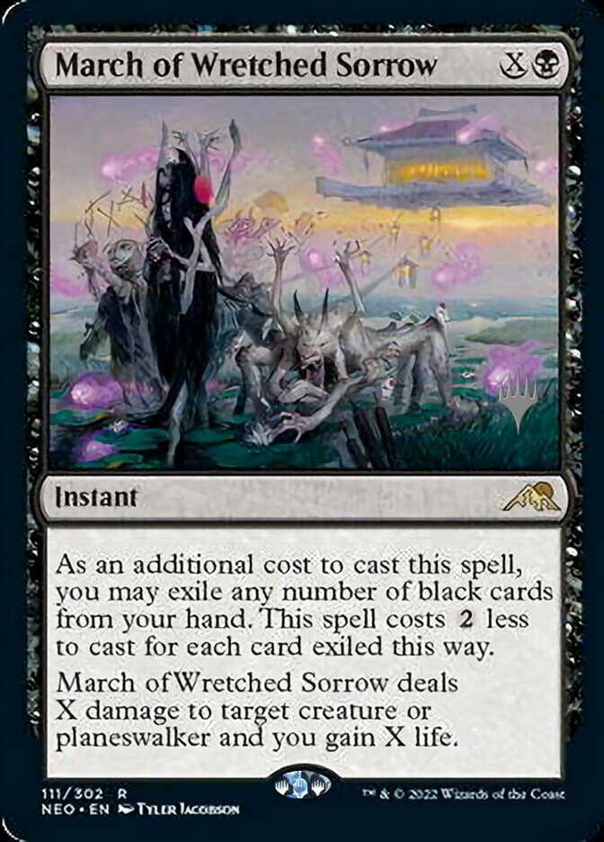 March of Wretched Sorrow (Promo Pack) [Kamigawa: Neon Dynasty Promos] | Good Games Adelaide SA