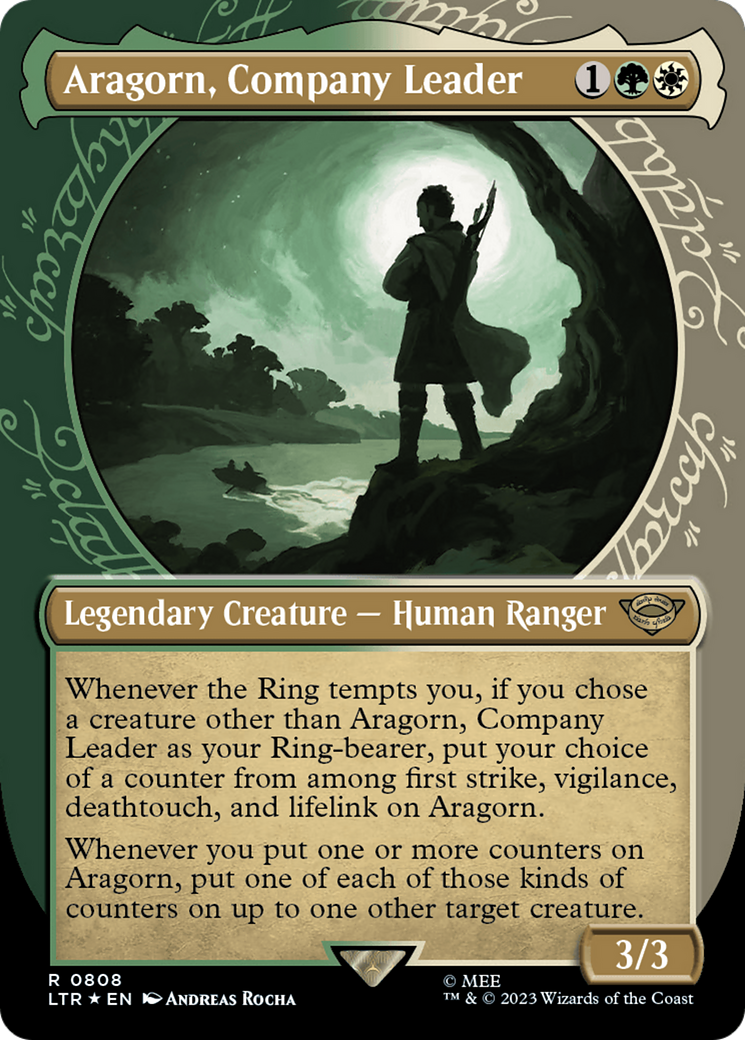 Aragorn, Company Leader (Showcase) (Surge Foil) [The Lord of the Rings: Tales of Middle-Earth] | Good Games Adelaide SA
