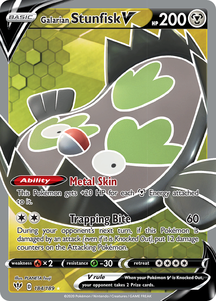 Galarian Stunfisk V (184/189) [Sword & Shield: Darkness Ablaze] | Good Games Adelaide SA