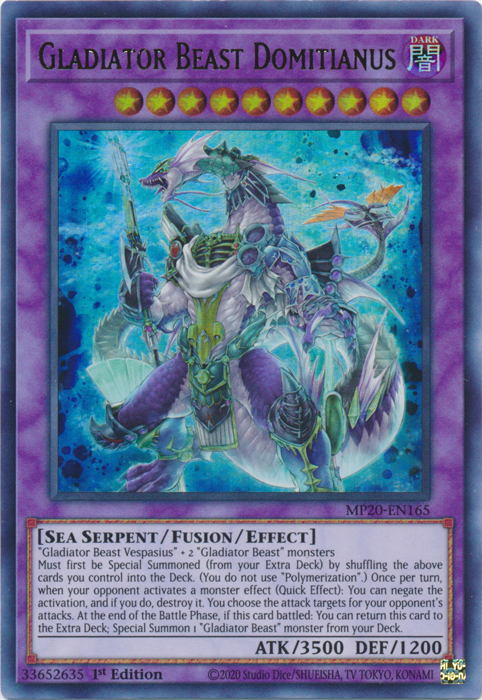 Gladiator Beast Domitianus [MP20-EN165] Ultra Rare | Good Games Adelaide SA