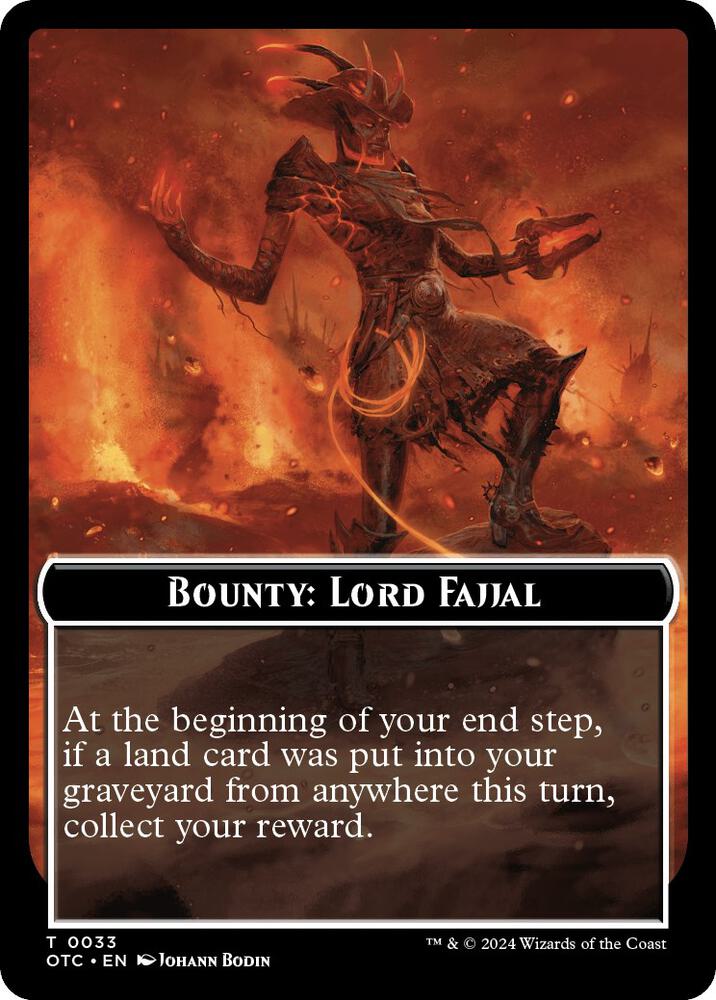 Bounty Lord Fajjal Bounty Rules Double Sided Token 33 (Commander: Outlaws of Thunder Junction)  | Good Games Adelaide SA