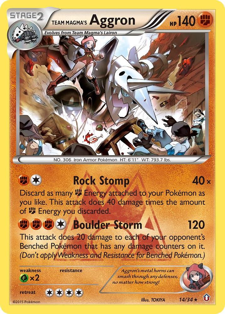 Team Magma's Aggron 14/34 (Double Crisis)  - Holofoil | Good Games Adelaide SA