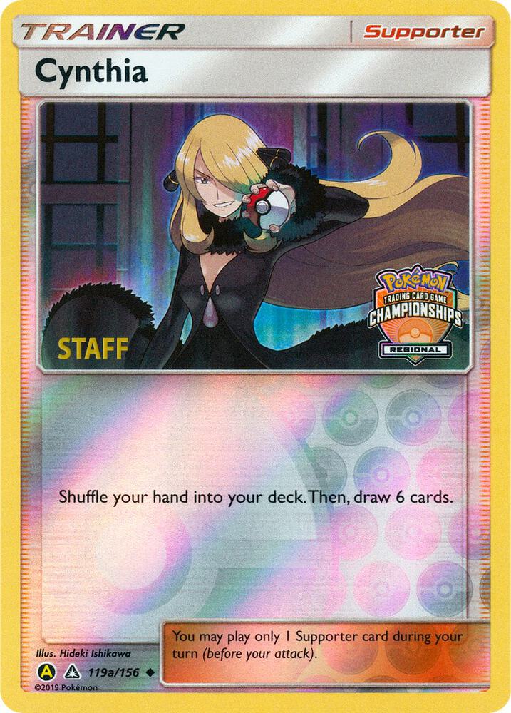 Cynthia 119a 156 Regional Championships Staff 119a/156 (League & Championship Cards)  - Reverse Holofoil | Good Games Adelaide SA