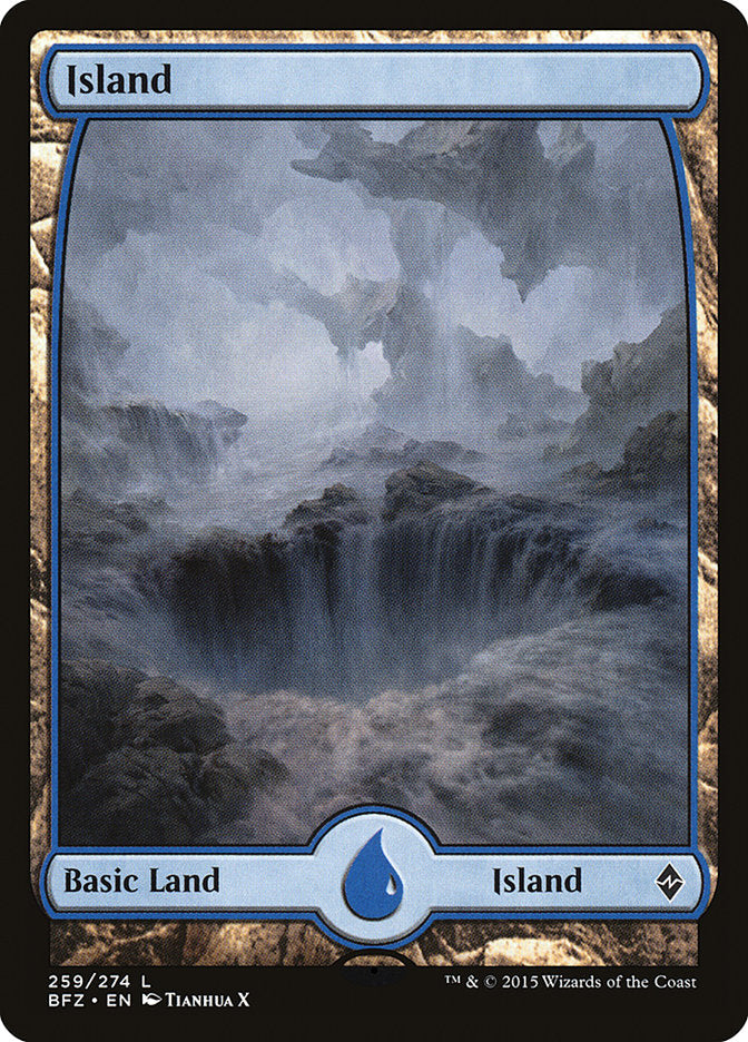 Island (259) - Full Art [Battle for Zendikar] | Good Games Adelaide SA