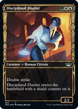 Disciplined Duelist Gilded Foil 369 (Streets of New Capenna)  - Foil | Good Games Adelaide SA