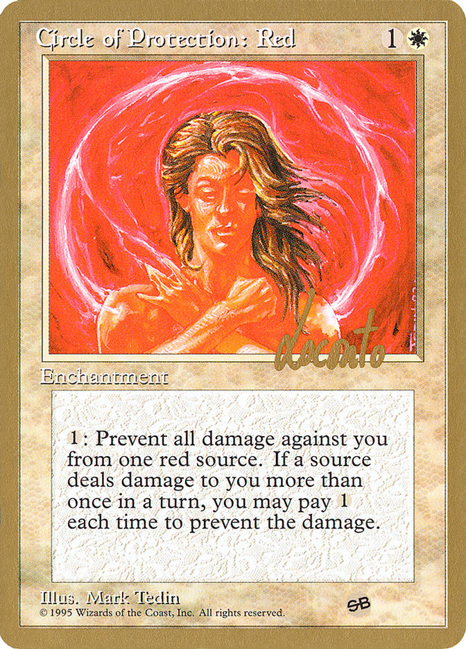 Circle of Protection: Red (Michael Loconto) (SB) (4ED) [Pro Tour Collector Set] | Good Games Adelaide SA