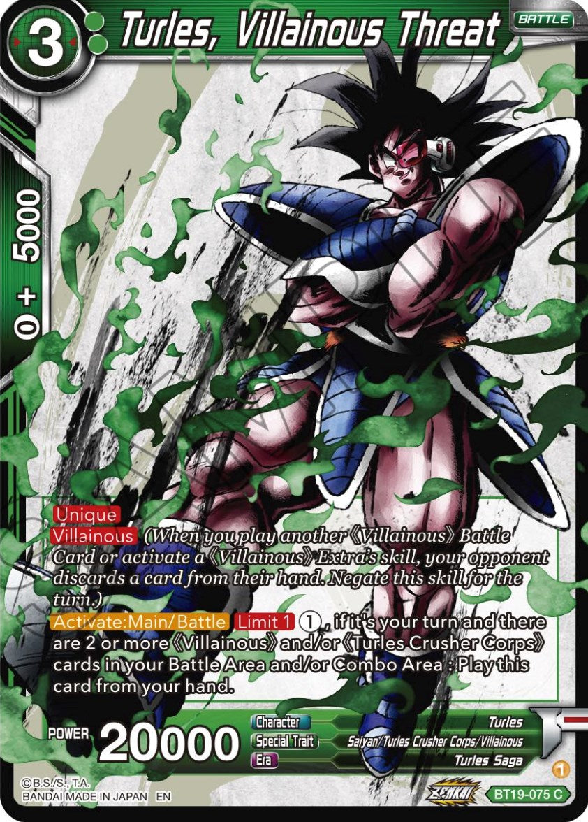 Turles, Villainous Threat (BT19-075) [Fighter's Ambition] | Good Games Adelaide SA