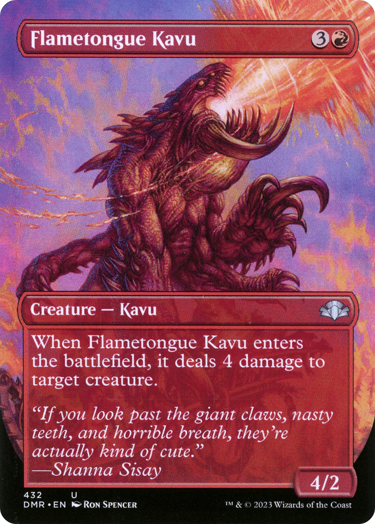 Flametongue Kavu (Borderless Alternate Art) [Dominaria Remastered] | Good Games Adelaide SA