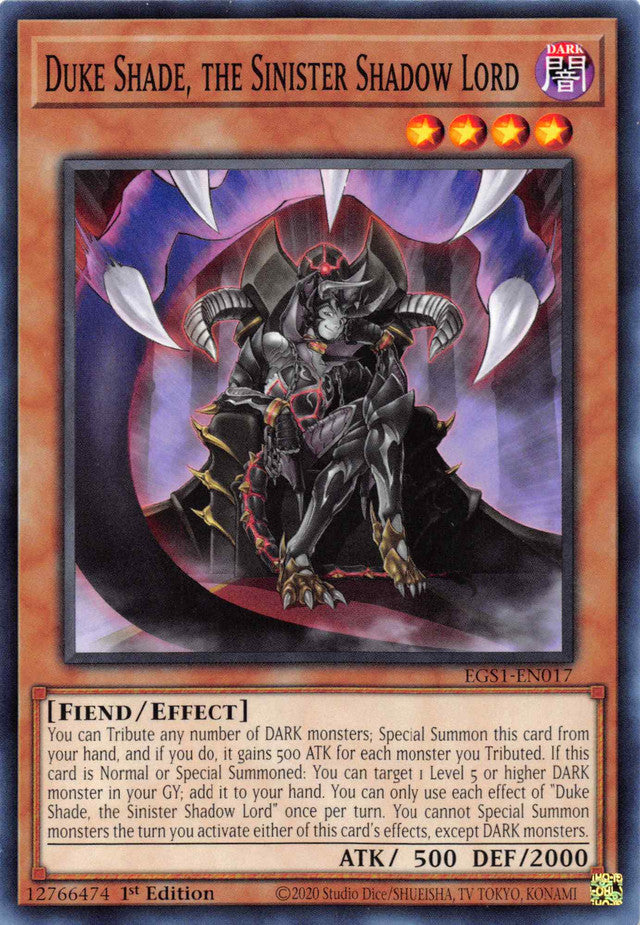 Duke Shade, the Sinister Shadow Lord [EGS1-EN017] Common | Good Games Adelaide SA