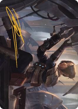 Thopter Mechanic Art Card Gold Stamped Signature 13 (Art Series: The Brothers' War)  | Good Games Adelaide SA
