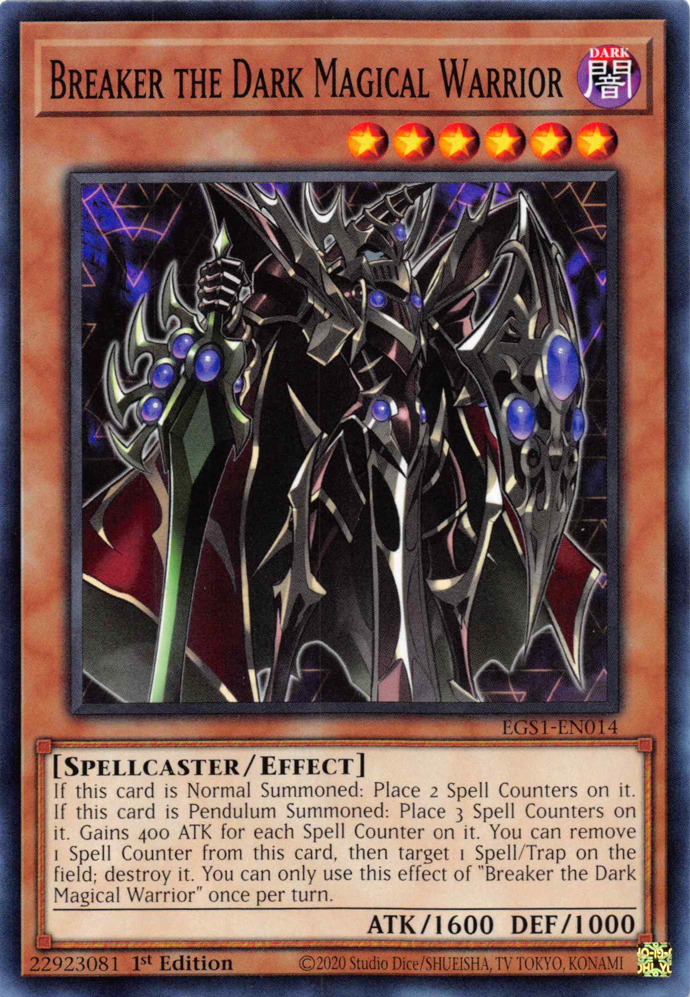 Breaker the Dark Magical Warrior [EGS1-EN014] Common | Good Games Adelaide SA