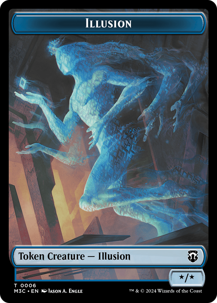 Illusion (Ripple Foil) // Servo Double-Sided Token [Modern Horizons 3 Commander Tokens] | Good Games Adelaide SA
