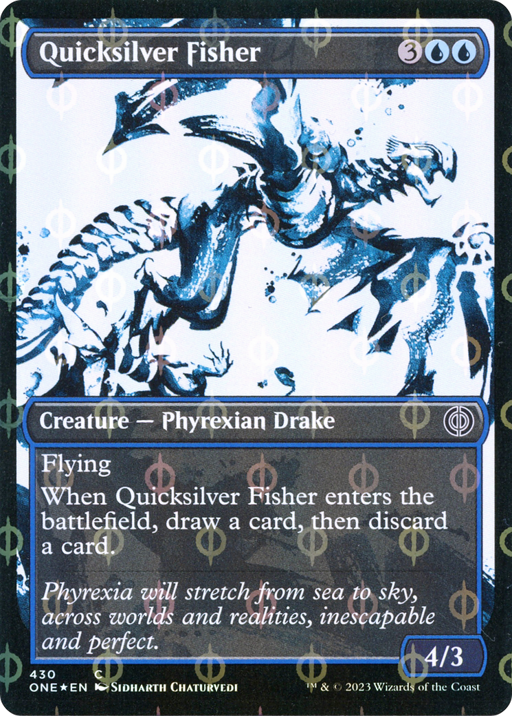 Quicksilver Fisher (Showcase Ichor Step-and-Compleat Foil) [Phyrexia: All Will Be One] | Good Games Adelaide SA