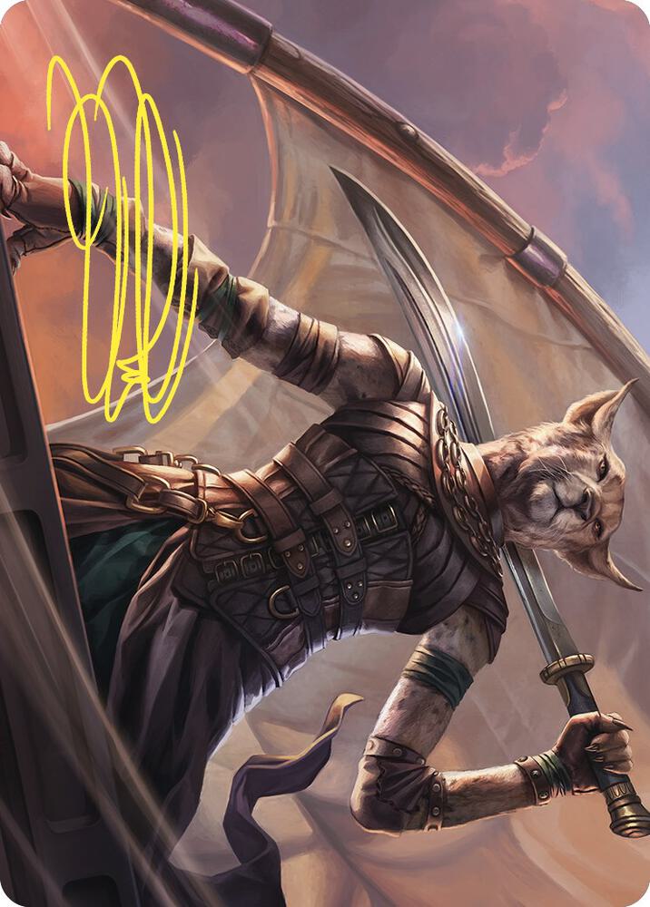 Mirri Weatherlight Duelist Art Card Gold Stamped Signature 28 (Art Series: Commander Masters)  | Good Games Adelaide SA