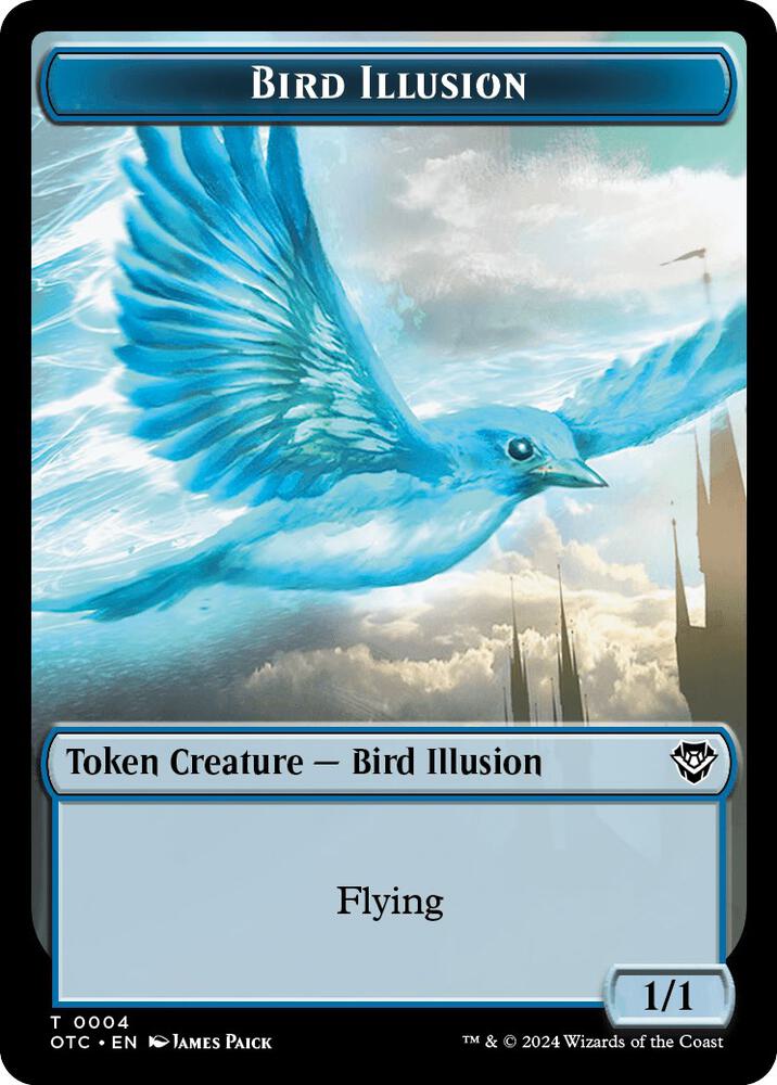 Bird Illusion Elemental 0014 Double Sided Token 4 // 14 (Commander: Outlaws of Thunder Junction)  | Good Games Adelaide SA