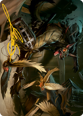 Wing Shredder Art Card (Gold-Stamped Signature) [Innistrad: Midnight Hunt Art Series] | Good Games Adelaide SA