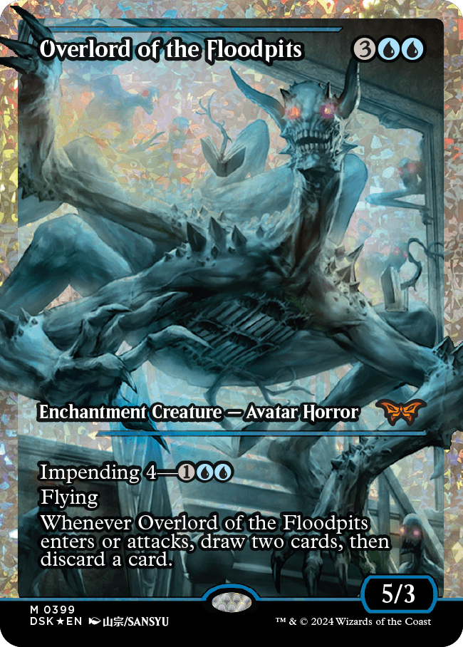 Overlord of the Floodpits (Full Art) (Japan Showcase) (Fractured Foil) [Duskmourn: House of Horror] | Good Games Adelaide SA