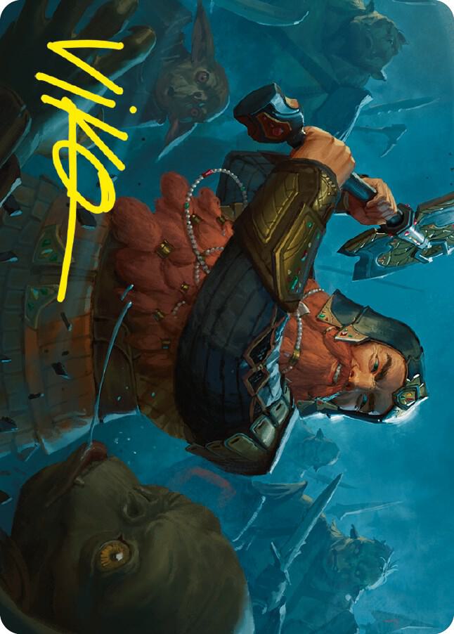 Gimli Counter of Kills Art Card 10 81 Gold Stamped Signature 10 (Art Series: Universes Beyond: The Lord of the Rings: Tales of Middle-earth)  | Good Games Adelaide SA