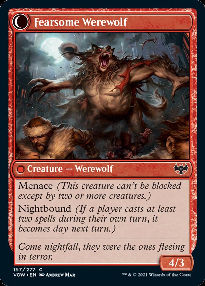 Fearful Villager // Fearsome Werewolf [Innistrad: Crimson Vow] | Good Games Adelaide SA
