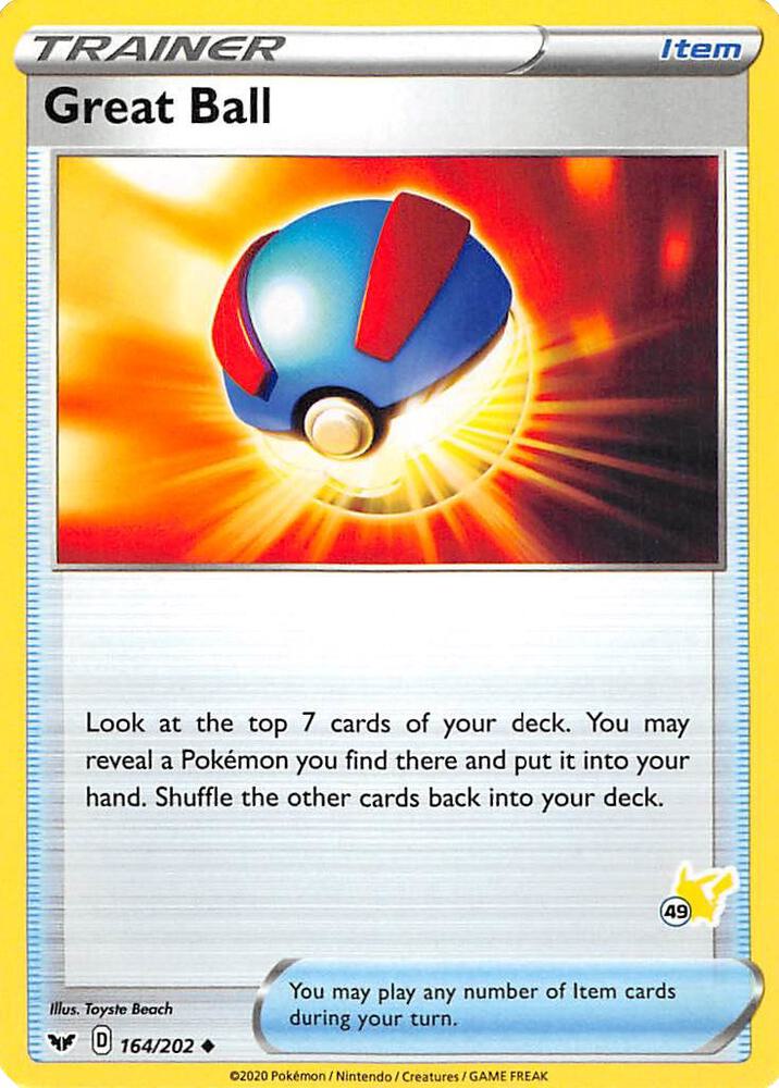 Great Ball 164 202 49 Pikachu Stamped 164/202 (Battle Academy 2022)  | Good Games Adelaide SA