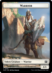 Warrior // Elspeth, Sun's Champion Emblem Double-Sided Token [March of the Machine Commander Tokens] | Good Games Adelaide SA
