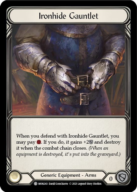 Ironhide Gauntlet [MON243-CF] 1st Edition Cold Foil | Good Games Adelaide SA