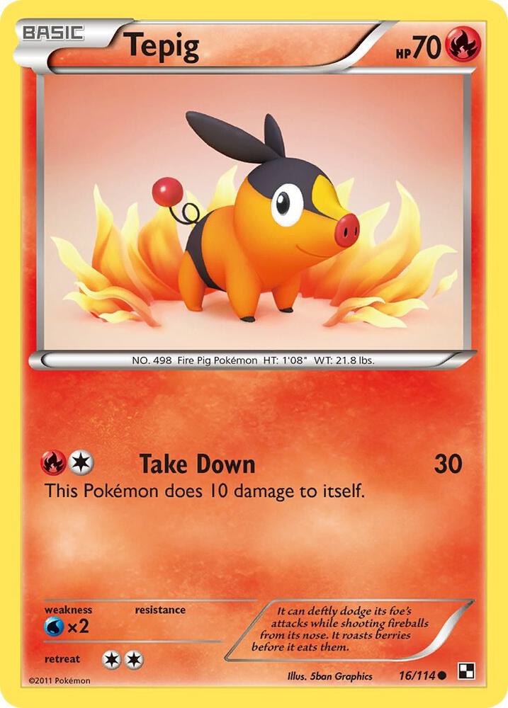 Tepig 16/114 (Black and White)  | Good Games Adelaide SA