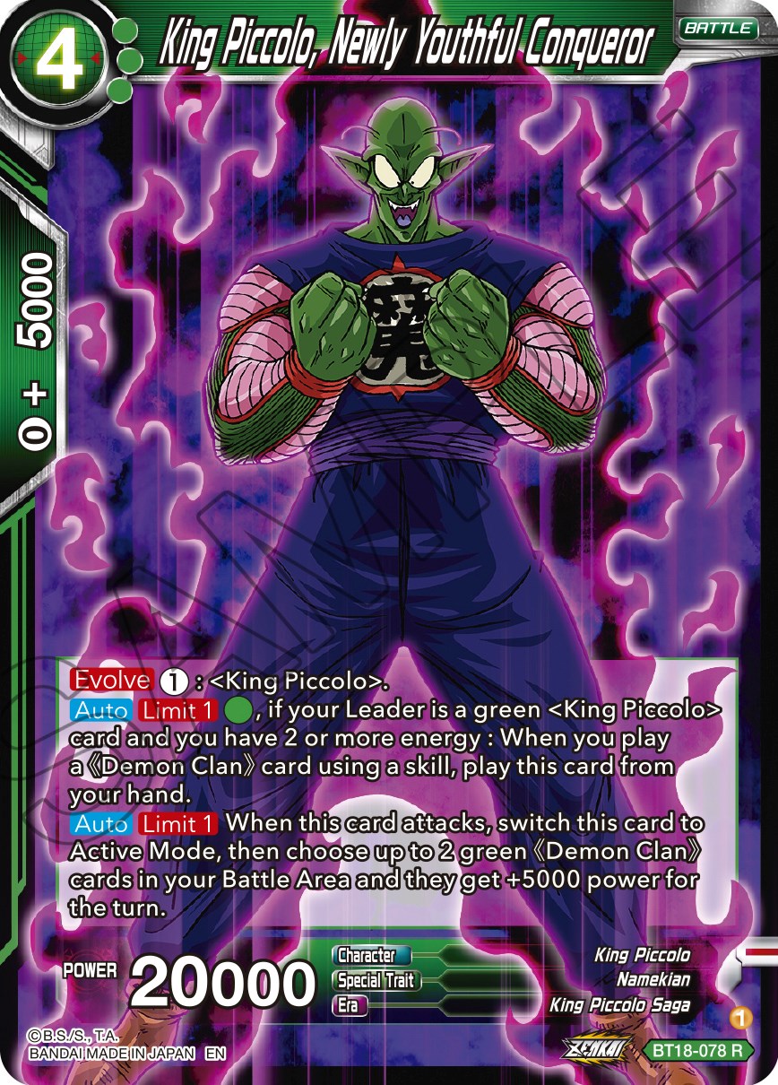 King Piccolo, Newly Youthful Conqueror (BT18-078) [Dawn of the Z-Legends] | Good Games Adelaide SA