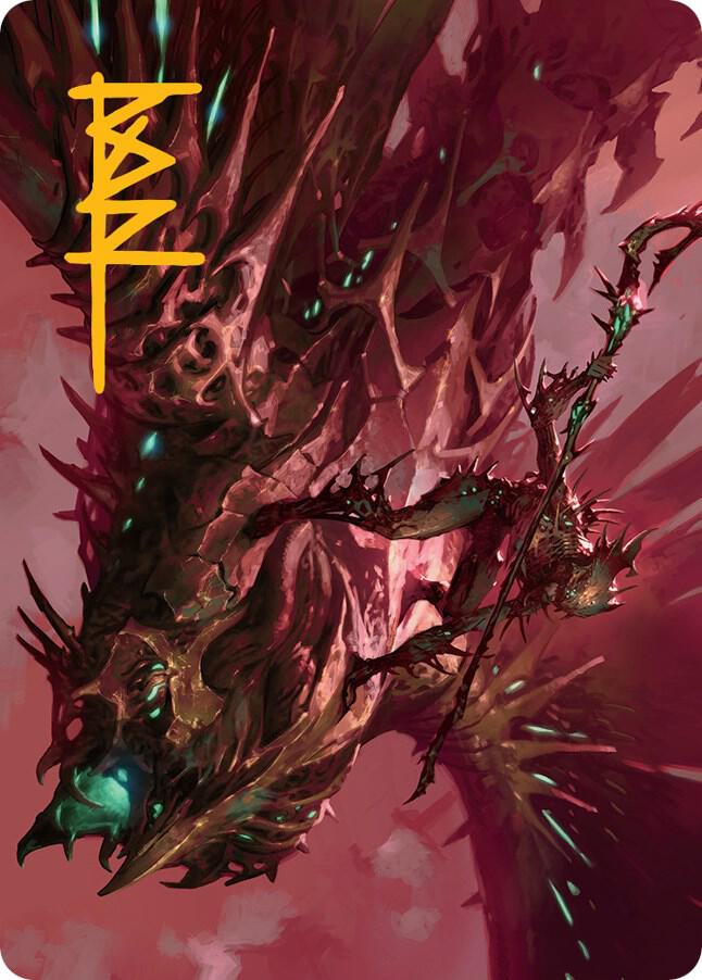 Skyclave Invader Art Card Gold Stamped Signature 18 (Art Series: March of the Machine)  | Good Games Adelaide SA