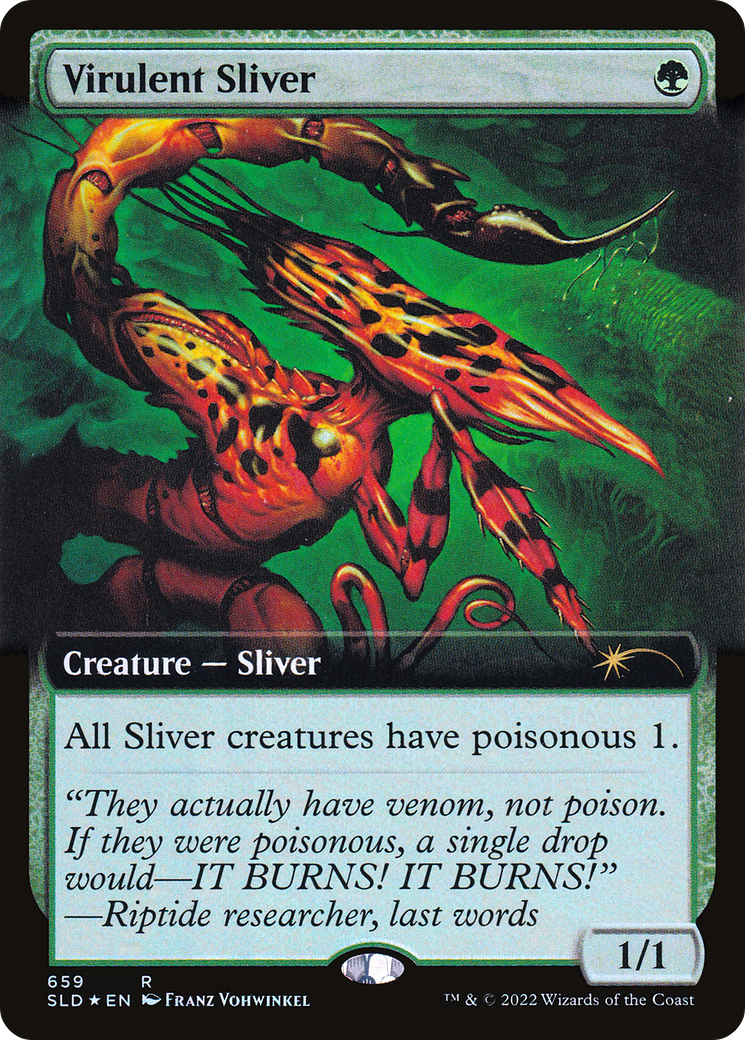 Virulent Sliver (Extended Art) (Step-and-Compleat Foil) [Secret Lair Drop Promos] | Good Games Adelaide SA