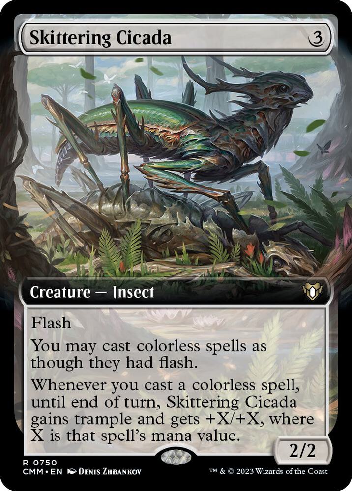 Skittering Cicada 750 (Commander Masters)  - Extended Art Foil | Good Games Adelaide SA