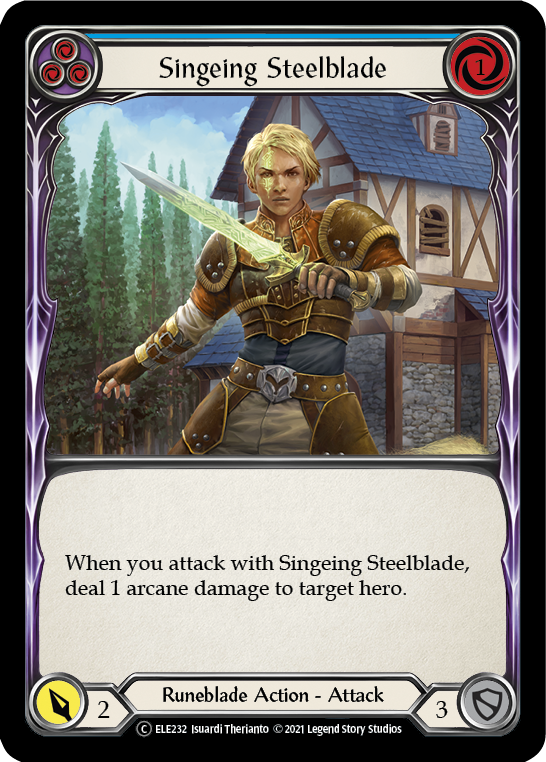 Singeing Steelblade (Blue) [U-ELE232] Unlimited Rainbow Foil | Good Games Adelaide SA