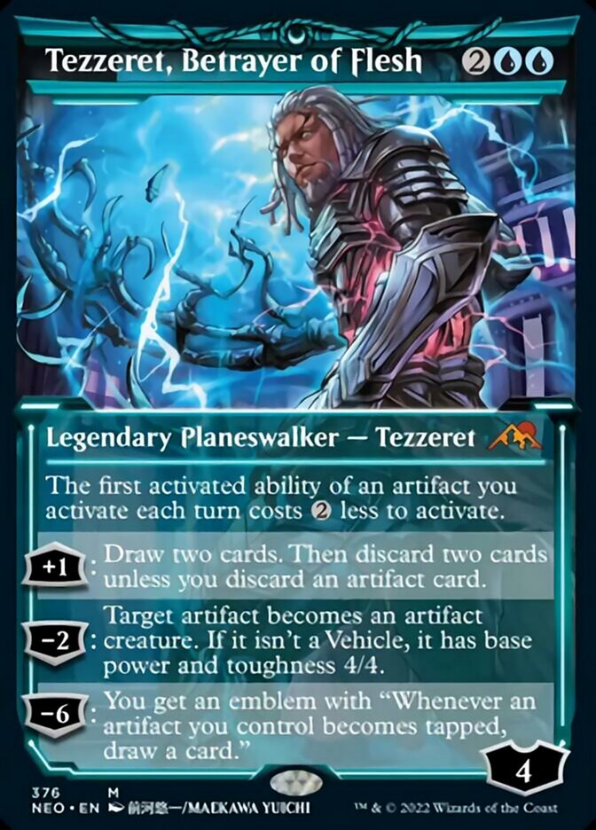 Tezzeret, Betrayer of Flesh (Showcase Soft Glow) [Kamigawa: Neon Dynasty] | Good Games Adelaide SA