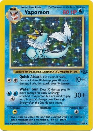 Vaporeon (12/64) [Jungle Unlimited] | Good Games Adelaide SA