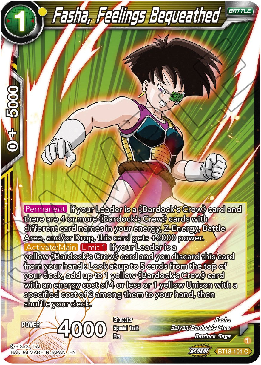 Fasha, Feelings Bequeathed (BT18-101) [Dawn of the Z-Legends] | Good Games Adelaide SA