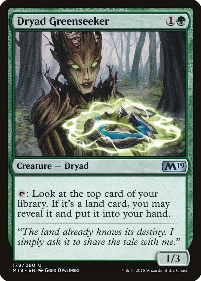 Dryad Greenseeker [Core Set 2019] | Good Games Adelaide SA