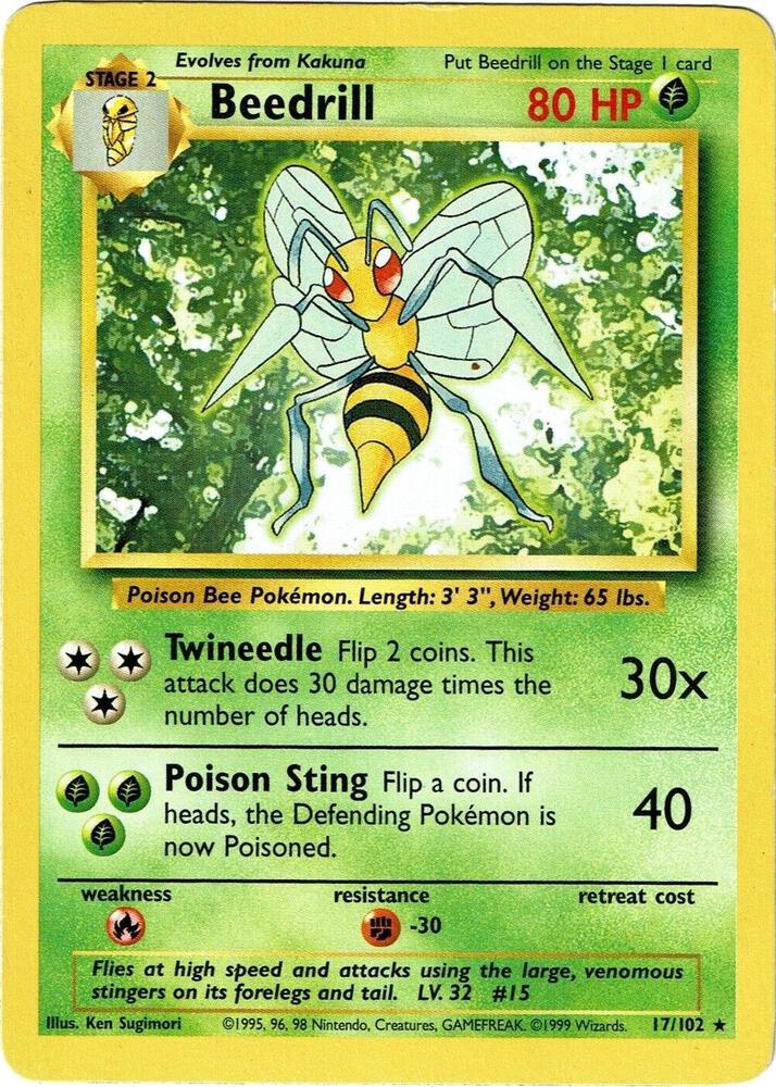 Beedrill 017/102 (Base Set)  | Good Games Adelaide SA