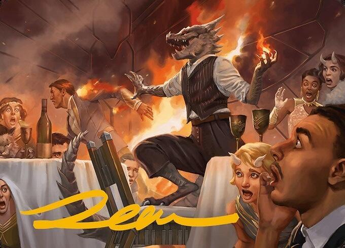Party Thrasher Art Card Gold Stamped Signature 6 (Art Series: Modern Horizons 3)  | Good Games Adelaide SA