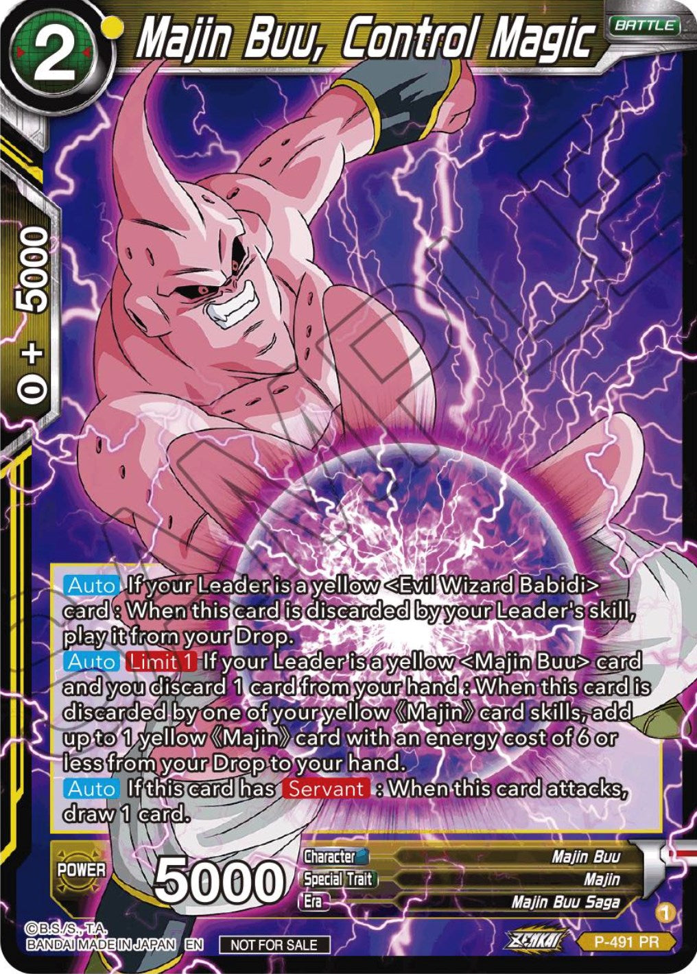 Majin Buu, Control Magic (Zenkai Series Tournament Pack Vol.3) (P-491) [Tournament Promotion Cards] | Good Games Adelaide SA