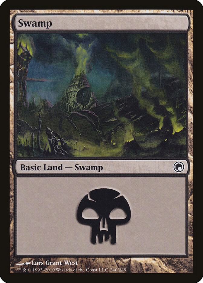 Swamp 240 (Scars of Mirrodin)  - Foil | Good Games Adelaide SA
